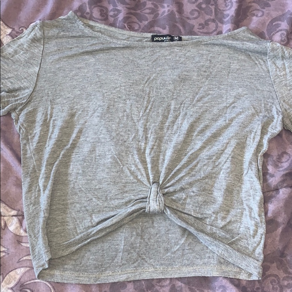 Gray Crop Top